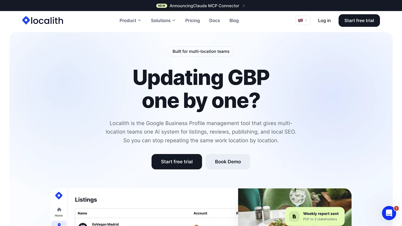 Localith landing page