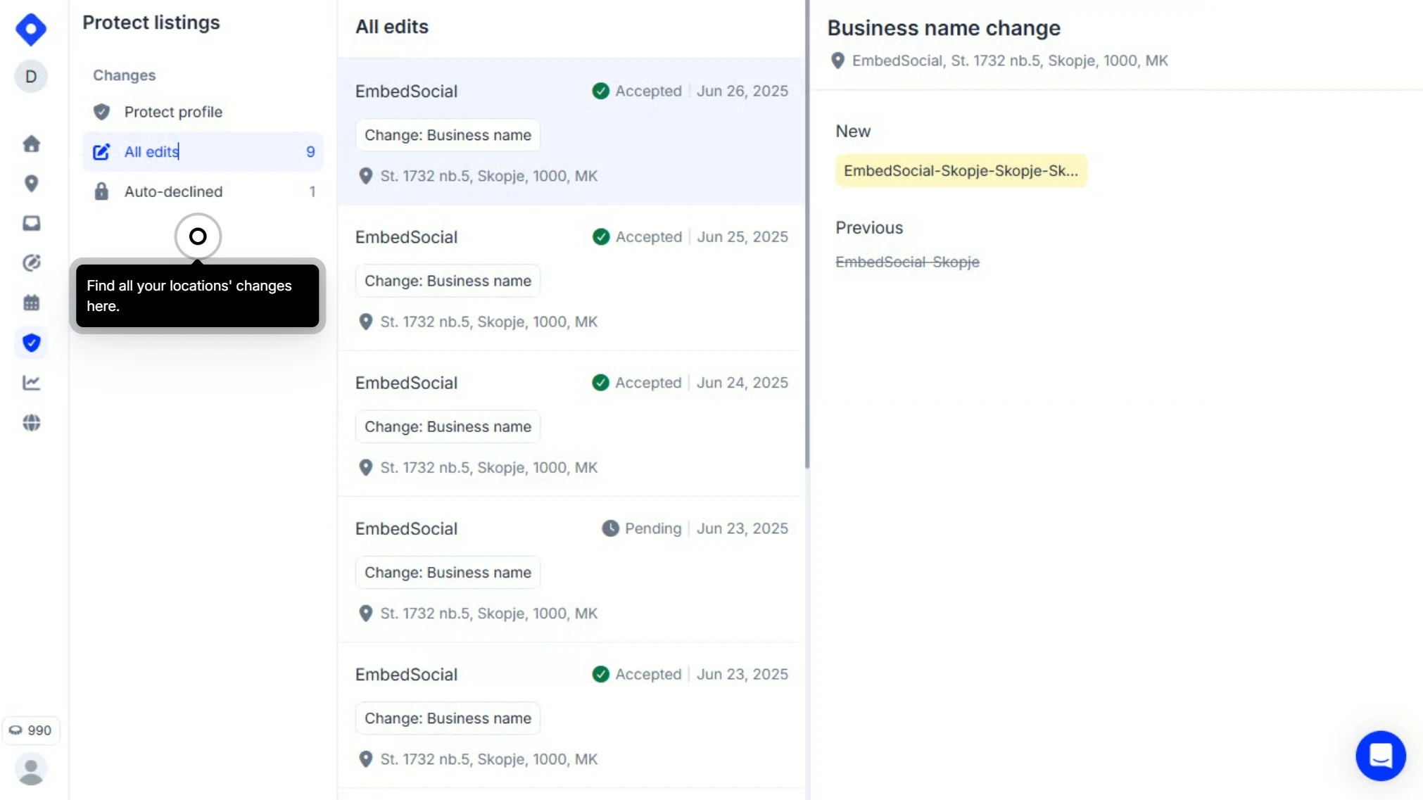Monitoraggio delle modifiche non autorizzate in Localith