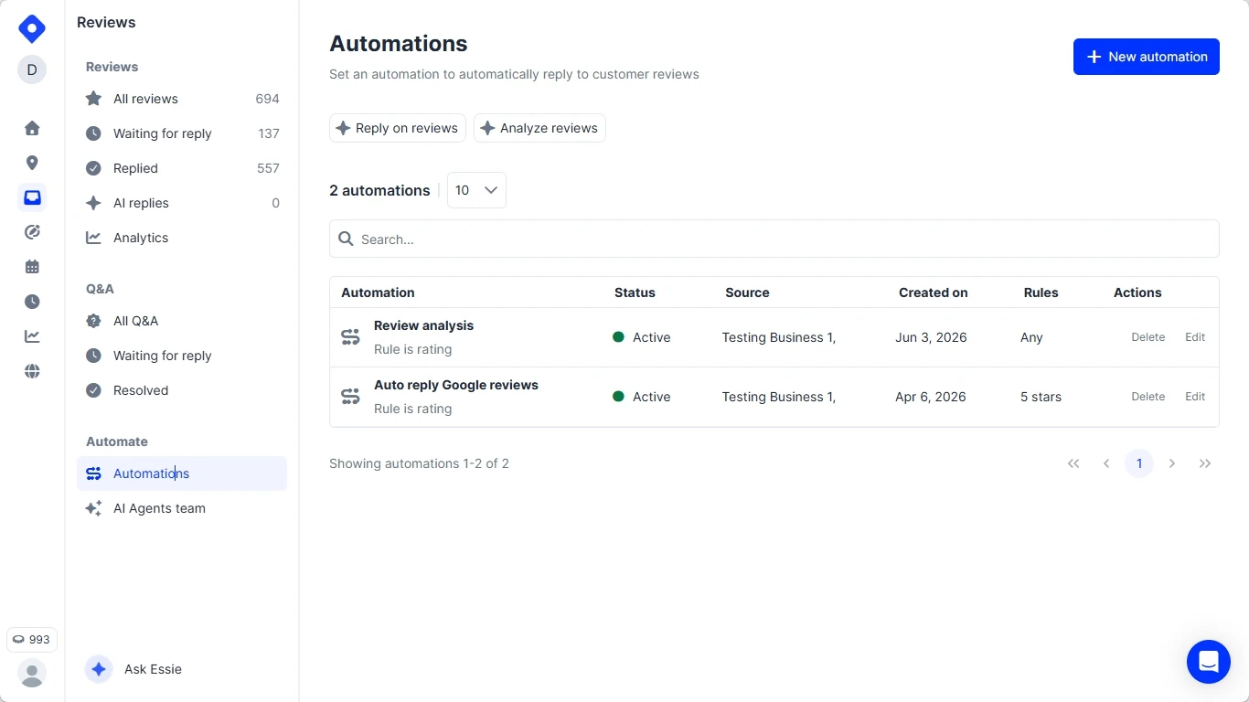 Setting up the Localith AI review reply agent to draft brand-aligned responses to Google reviews