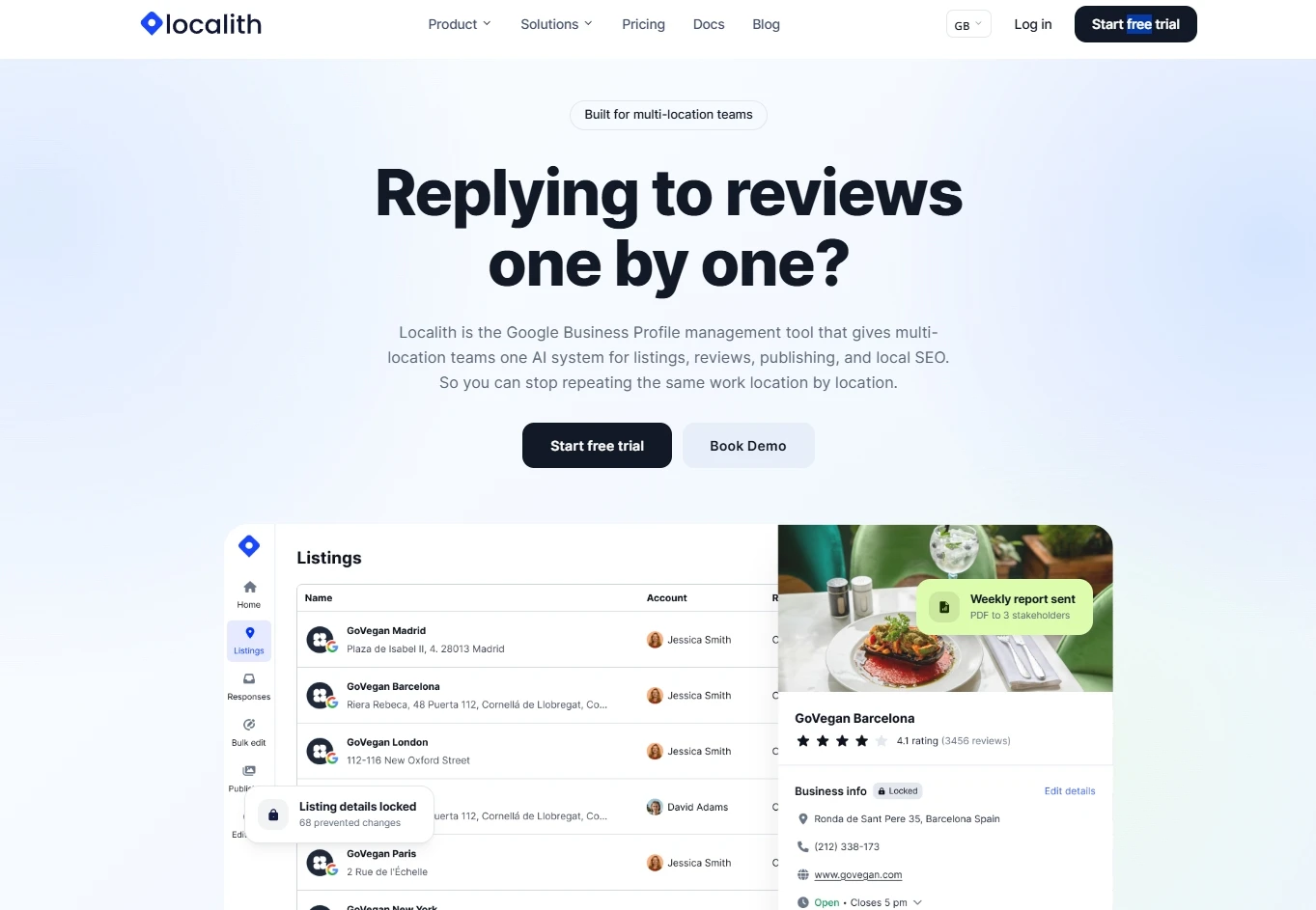 Localith brings Google review management for all your locations into one dashboard