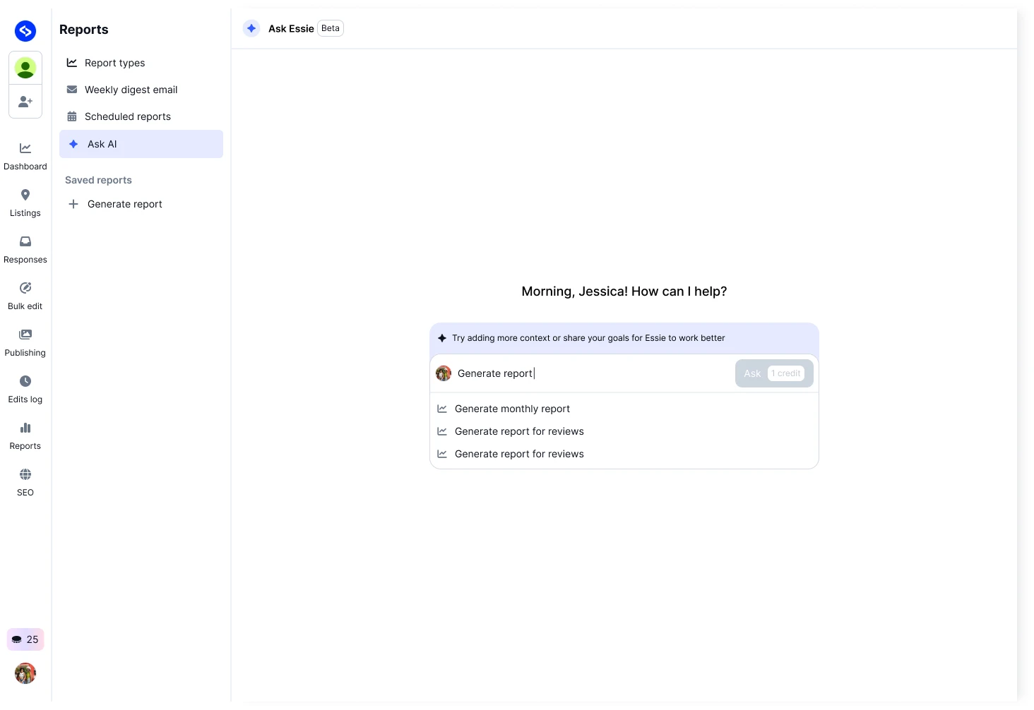 Ask Localith AI about GBP performance screenshot